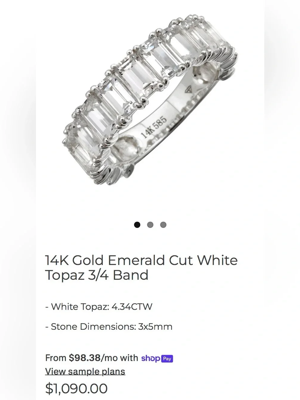 Ring Concierge 14K White Gold Emerald-Cut Ring - Picture 11 of 12
